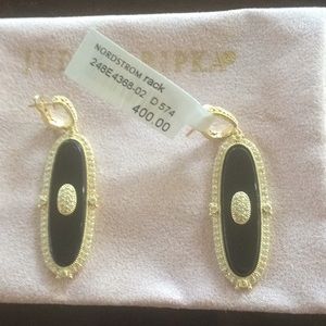JUDITH RIPKA EARRINGS, Brand new w tags.  2” L